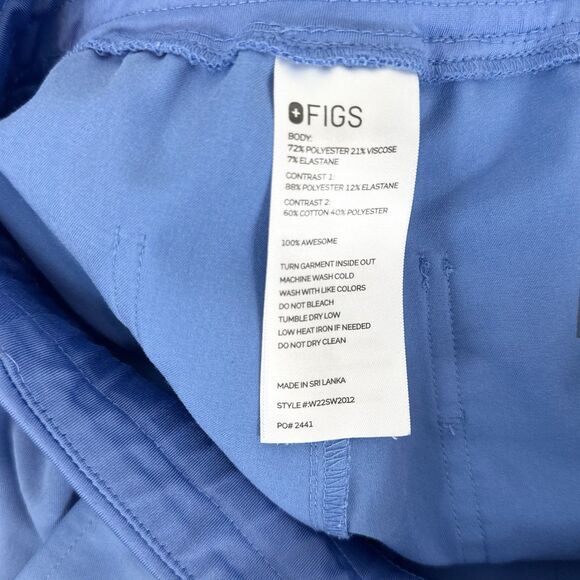 FIGS Zamora High Rise Jogger – Size M Ceil Blue Medical Scrub Pants, Stretch - Picture 7 of 8